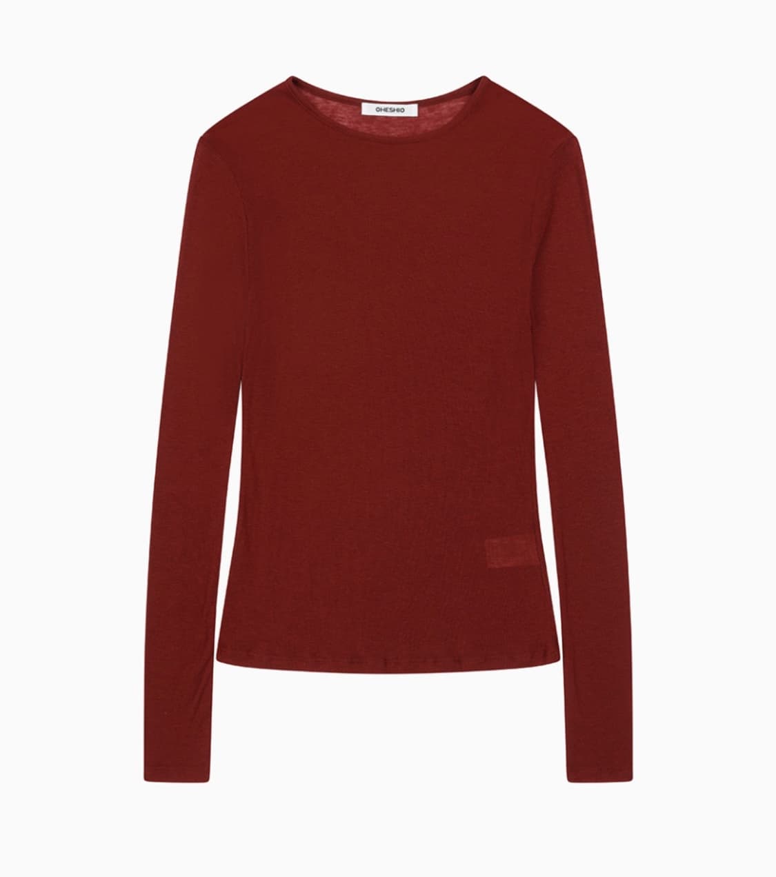 오헤시오 베이직 롱 티셔츠 긴팔티 롱슬리브 버건디 상품이미지1