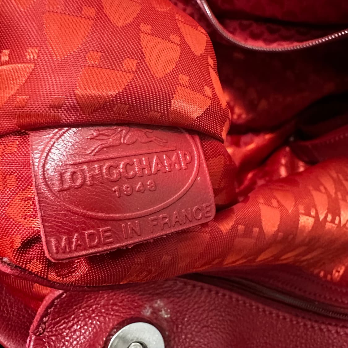 롱샴 발잔 여성 가죽 토트백 크로스백 레드 상품이미지9