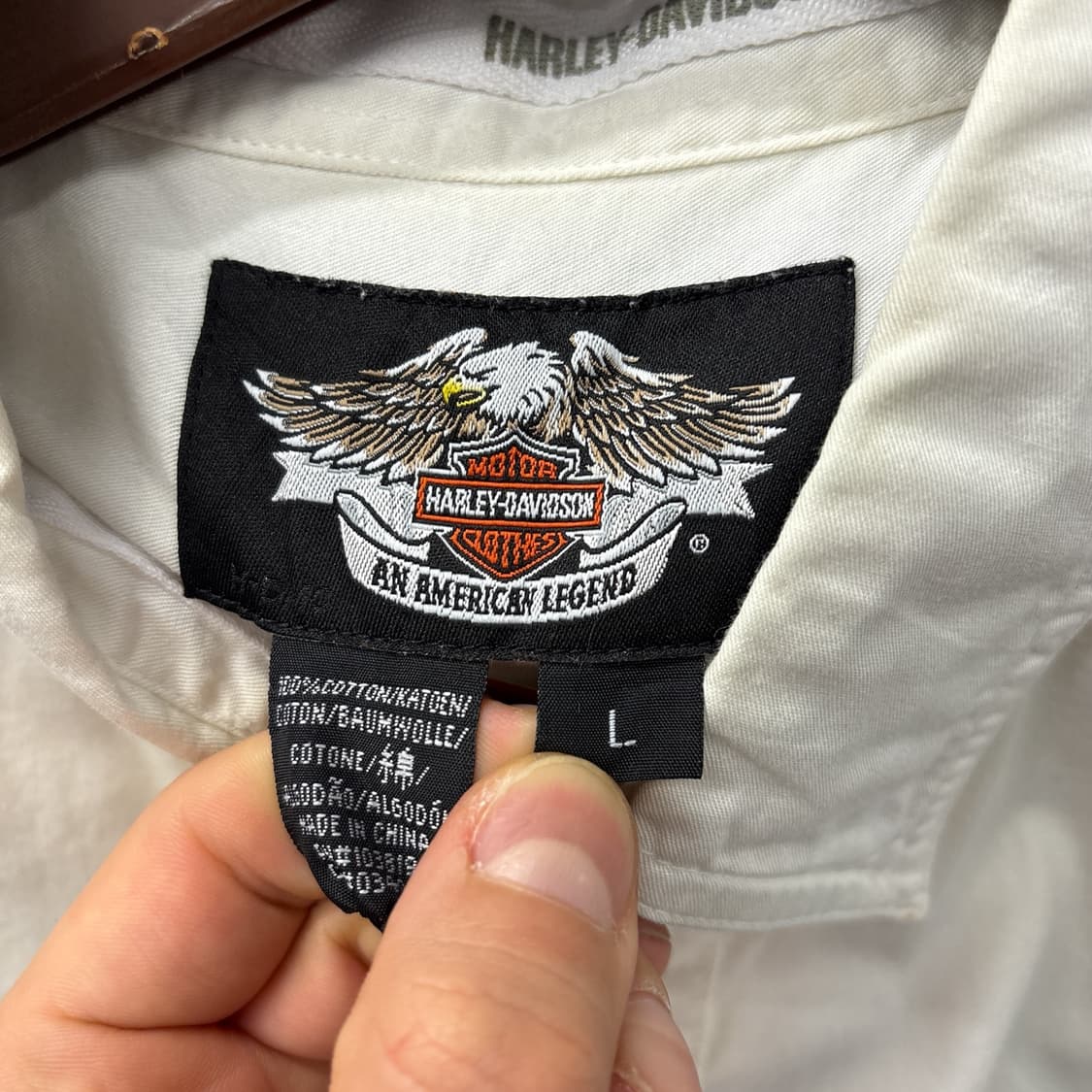 00s 할리데이비슨 베이직 바앤쉴드 프린팅 코튼 워크셔츠 N1290 상품이미지10