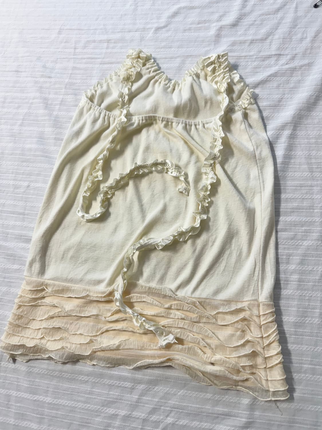 핸드 메이드 리본 홀터넥 스트라이프 패턴 탑 2pcs SET 상품이미지8