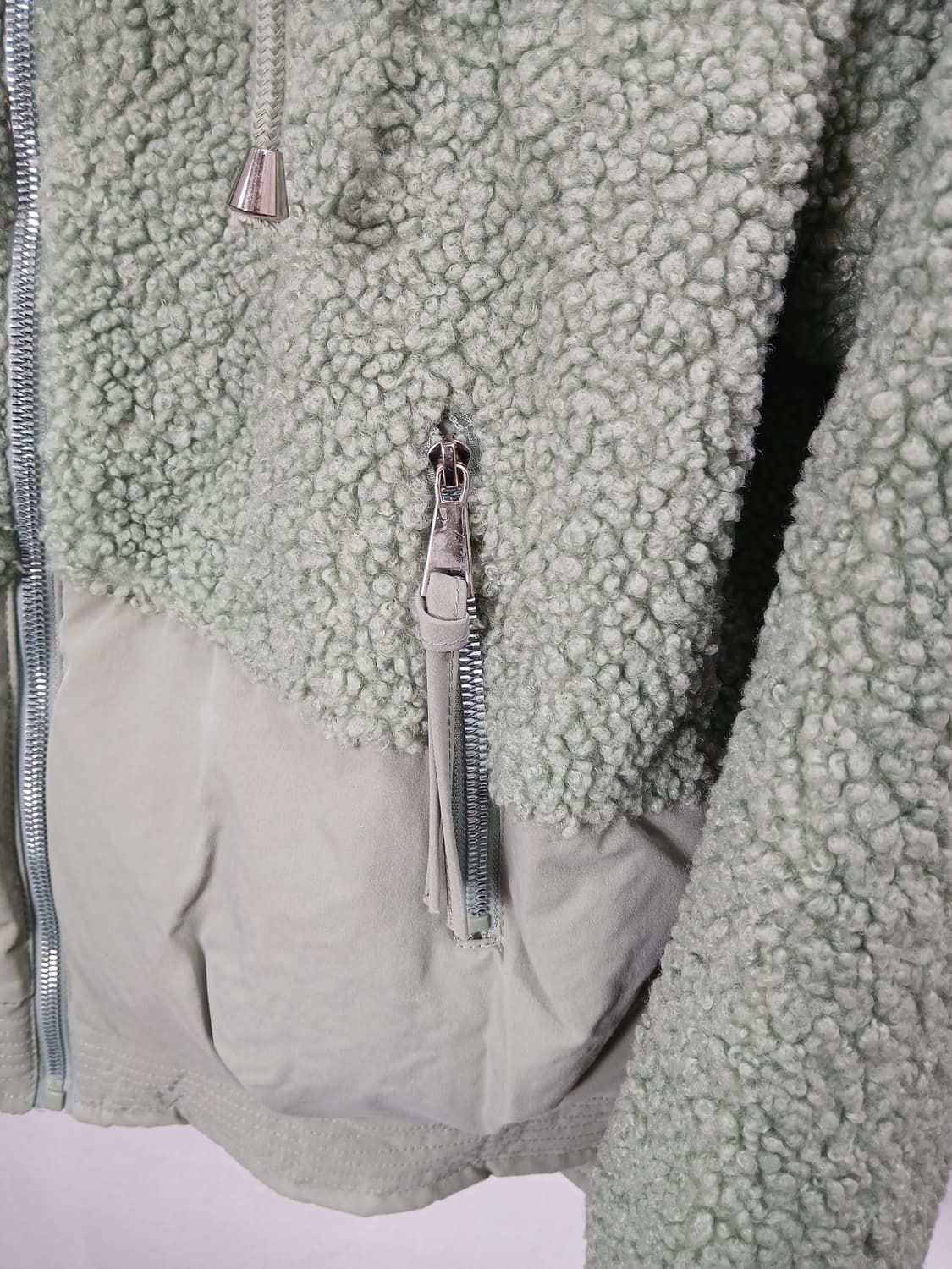 XPY 뽀글이 엔젤후드숏패딩 100-105 L 민트 새제품 상품이미지4