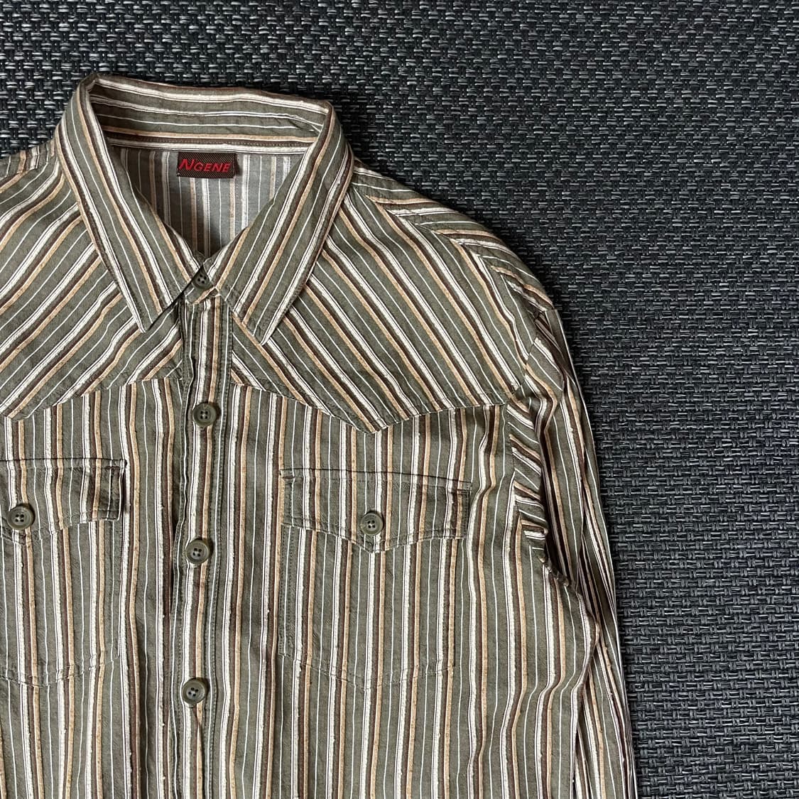 NGENE 브라운 스트라이프 셔츠 105 상품이미지3