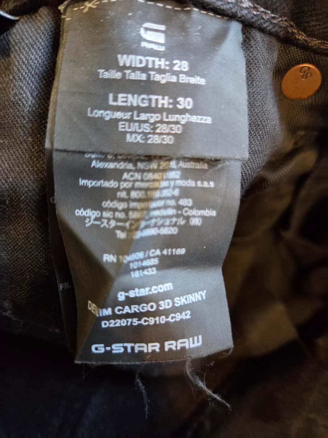 G-Star Raw 데님 카고 3D 스키니(W28/L30)남여공용 상품이미지7