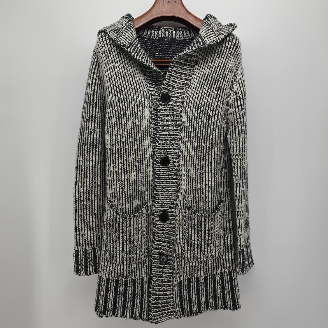 TATE London 빈티지 후드 니트 가디건 상품이미지1