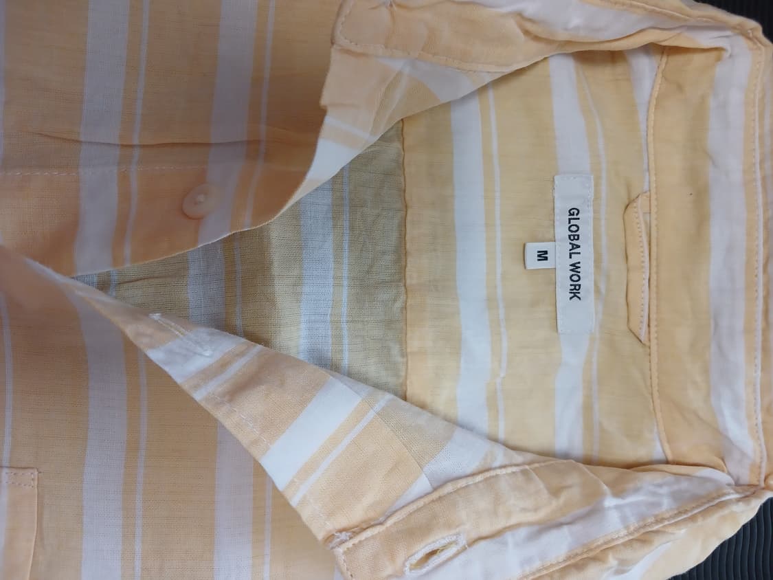 Global work 엘로우 린넨 셔츠 상품이미지2