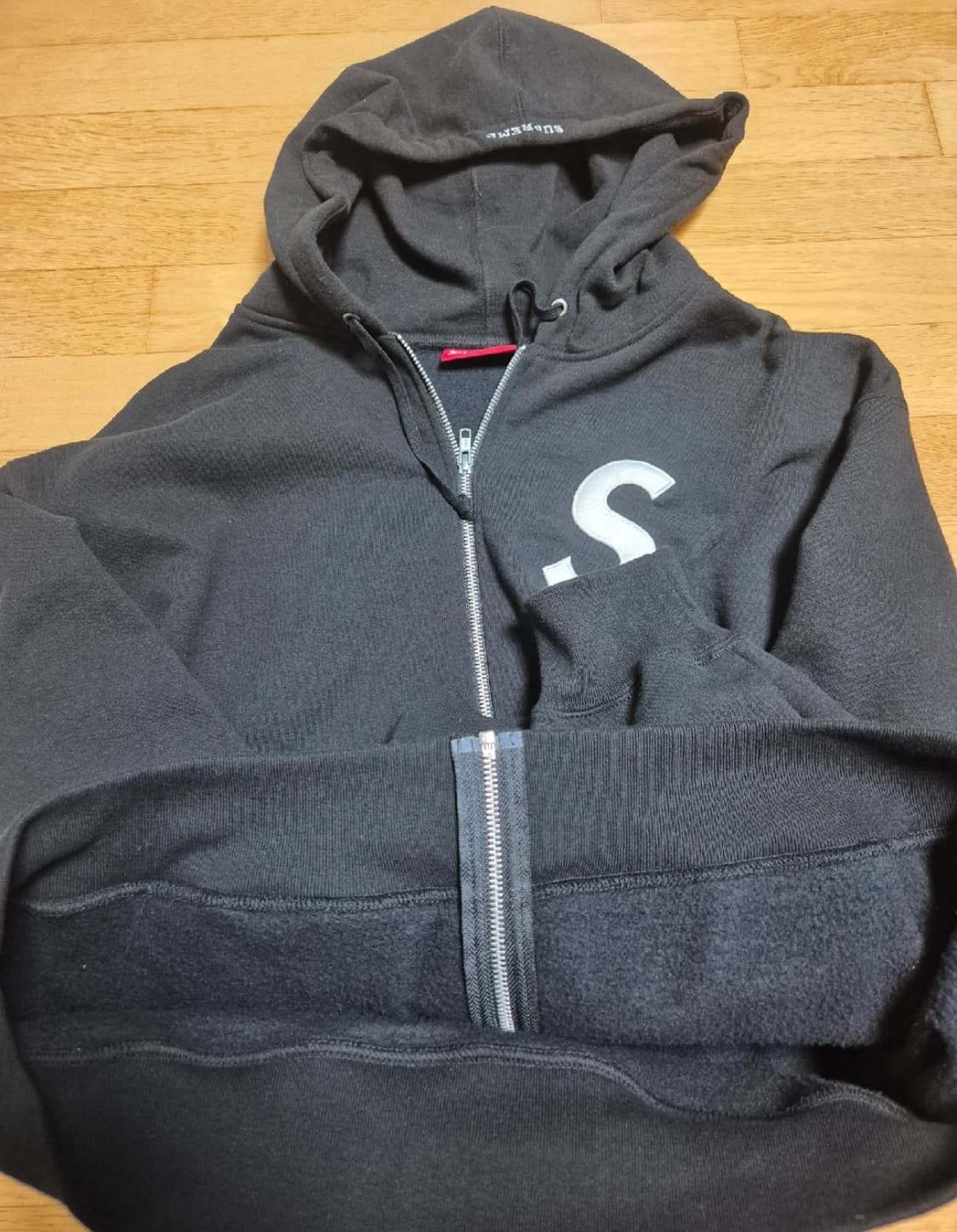 슈프림 S로고 후드 집업 블랙 24FW XL사이즈 상품이미지9