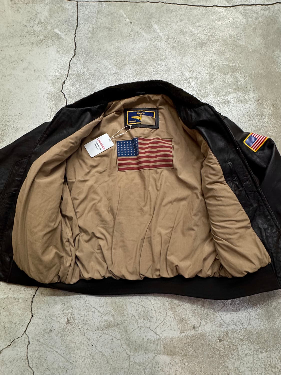 90s 에어본 NAVY G1 플라이트 레더자켓 상품이미지7