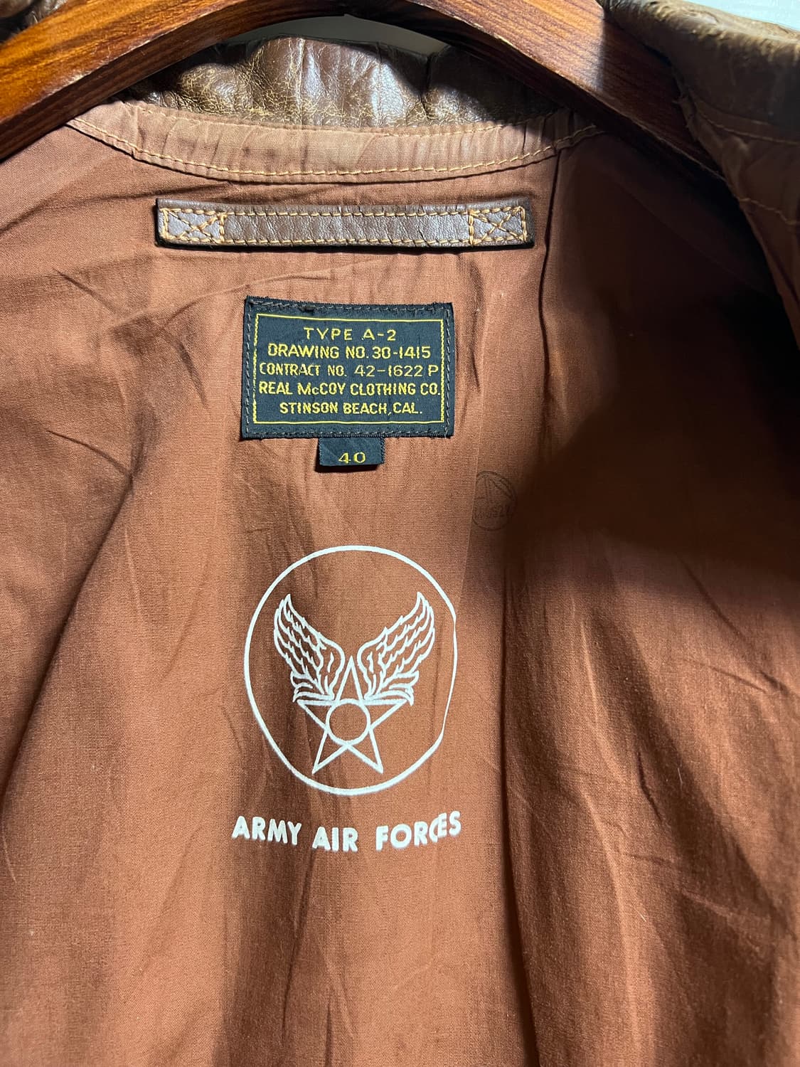90s 구 리얼맥코이 A-2 플라이트 자켓 40 상품이미지9