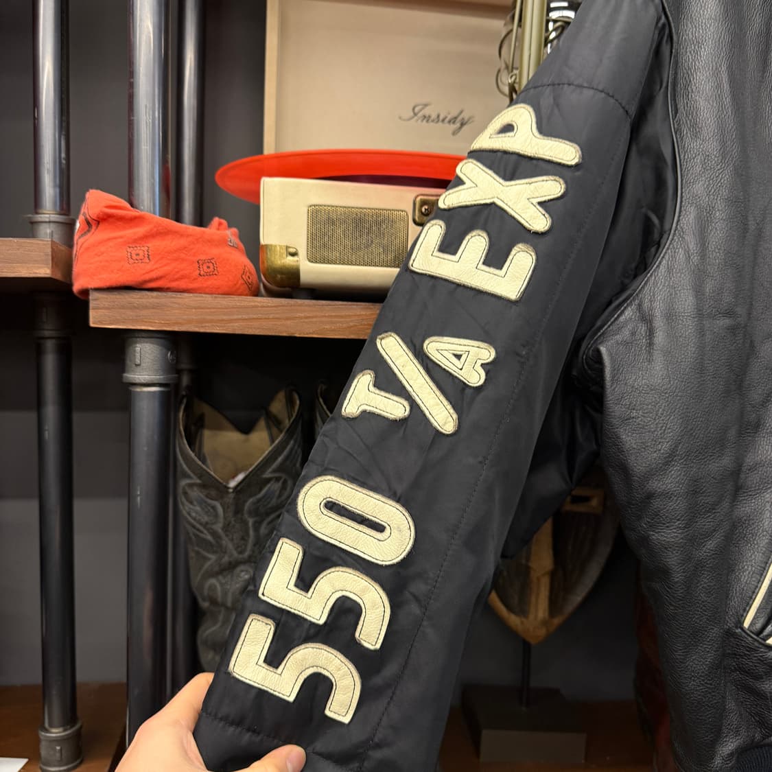 90s 디젤 레더스 레이싱 아카이브 엠브로이드 레더 블루종 N859 상품이미지4