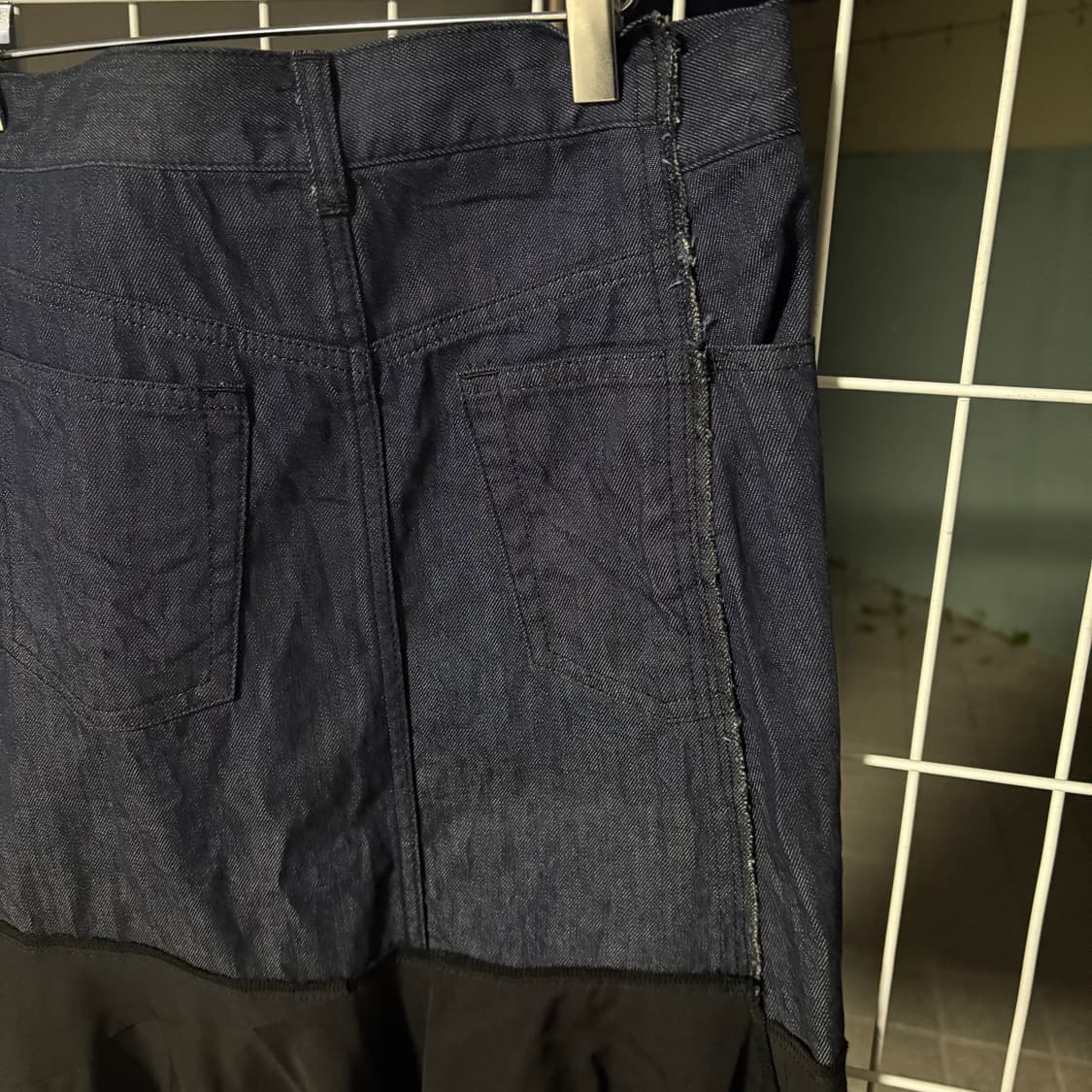 꼼데가르송 트리콧 랩스타일 비대칭 울 데님 블랜드 치마 상품이미지6