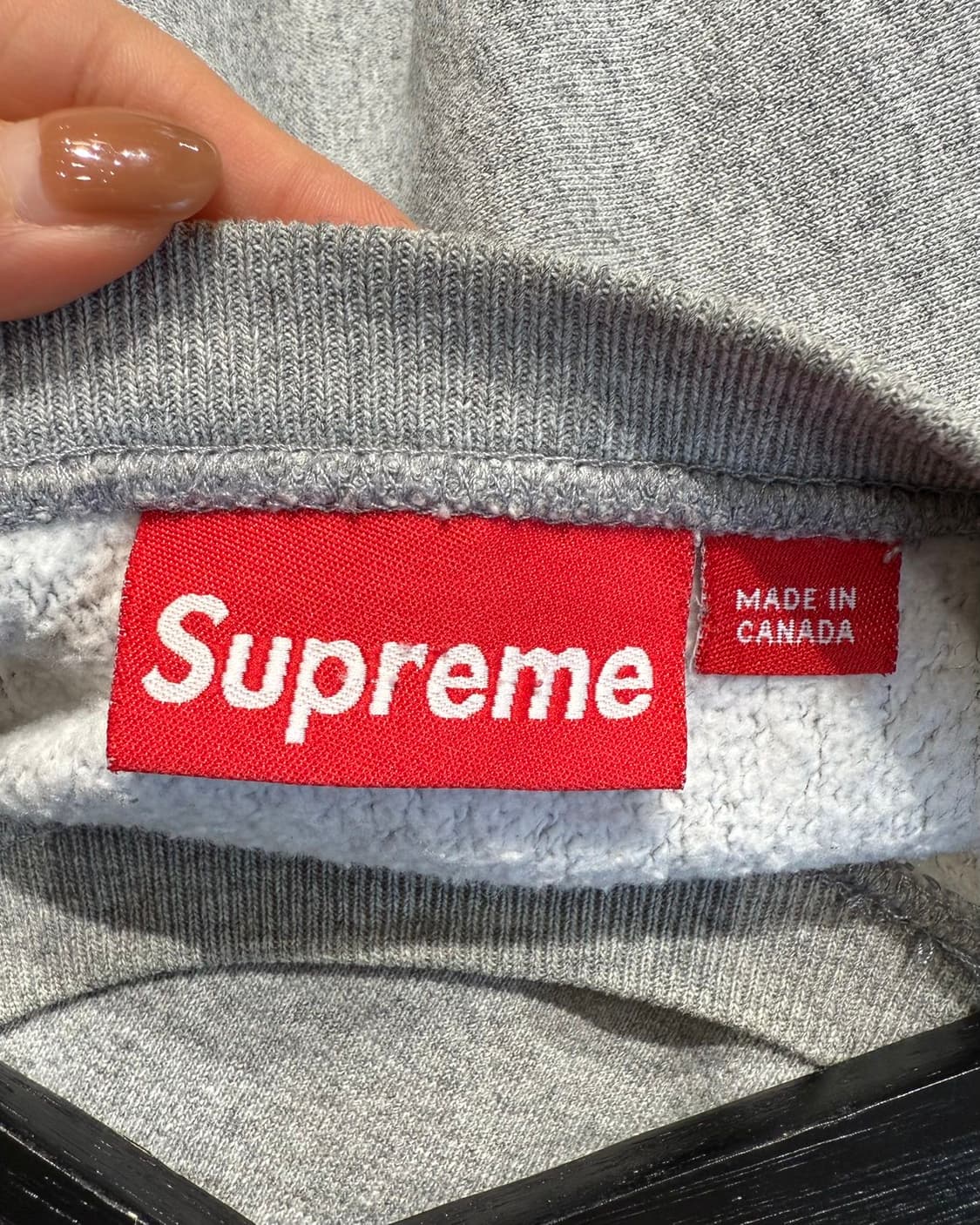 슈프림 그레이 박스 레드로고 크루넥 스웻 셔츠  상품이미지8