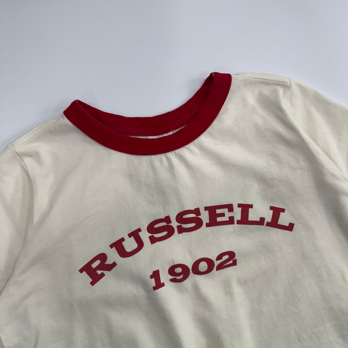 Russell 러셀 아이보리 레드 링거 반팔  상품이미지4