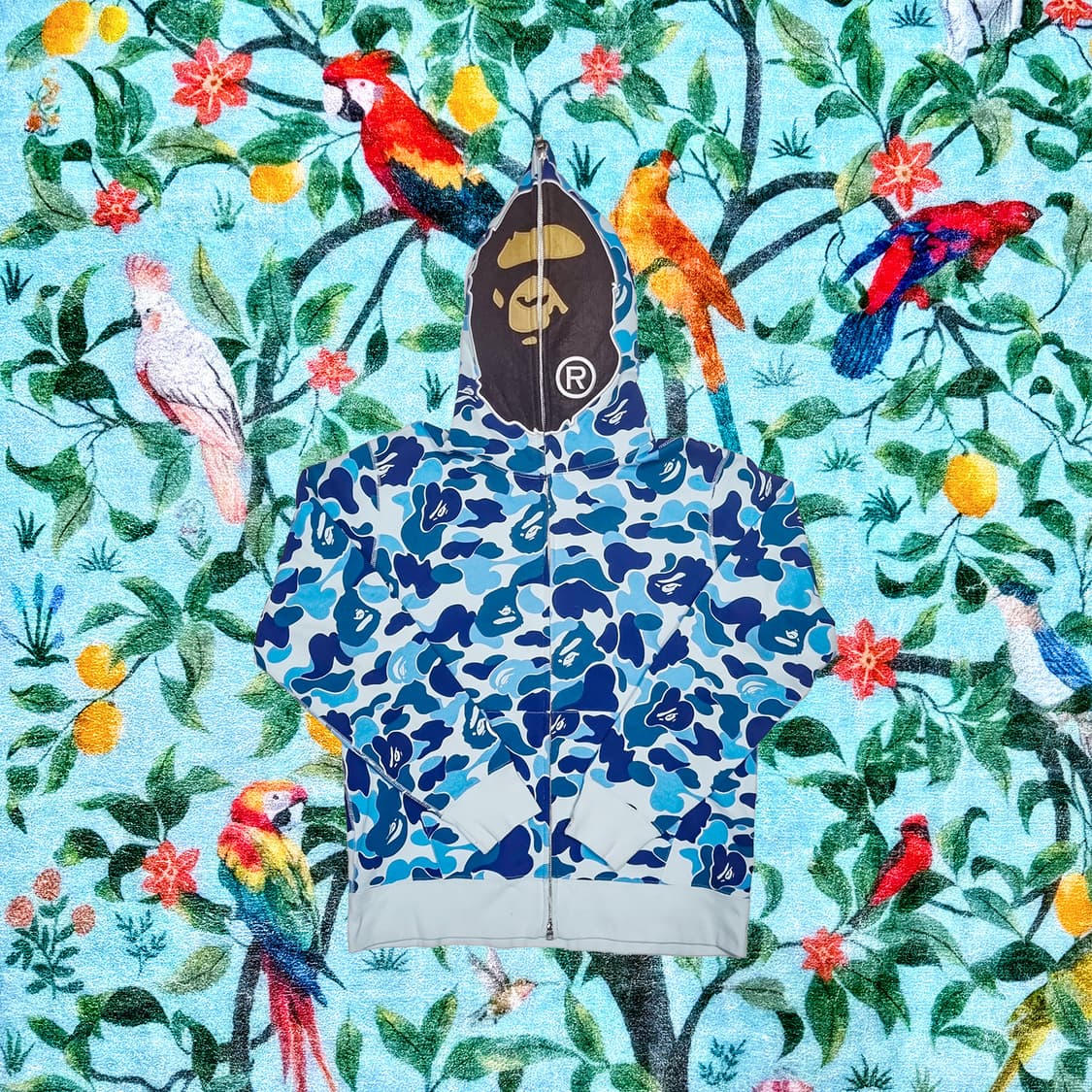 베이프 * ABC 카모 세컨드 에이프 집업후드 * 블루 * L 상품이미지1