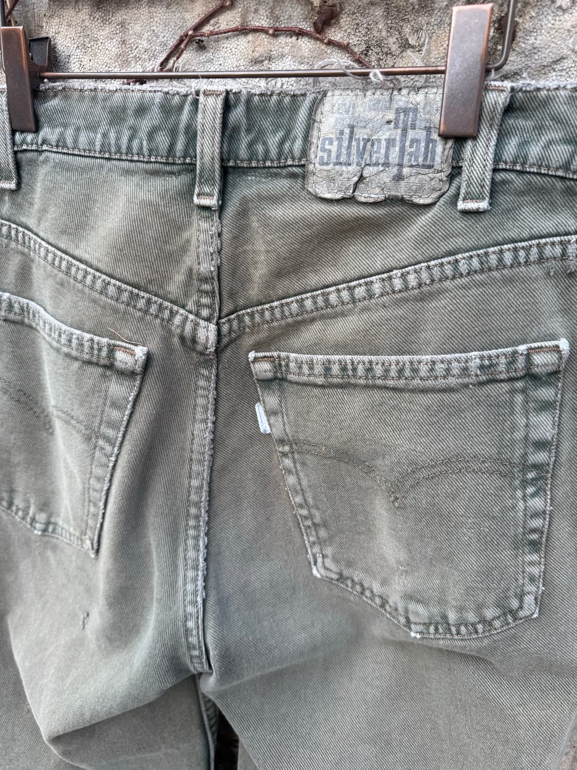 90s 리바이스 실버탭 빈티지 usa 모스그린 데님 팬츠  상품이미지6