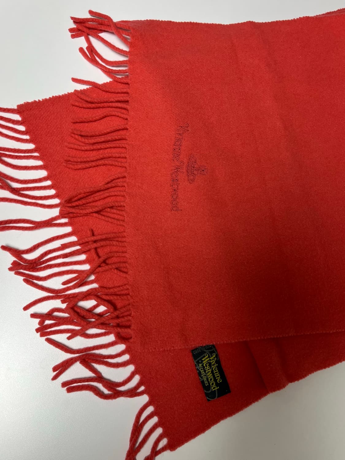 비비안웨스트우드 레드 울 머플러 상품이미지5