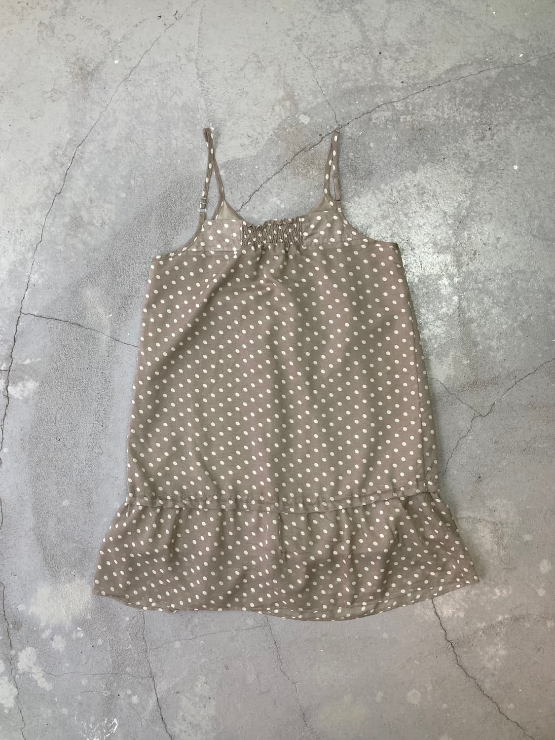  light gray polka dot slip dress 상품이미지5