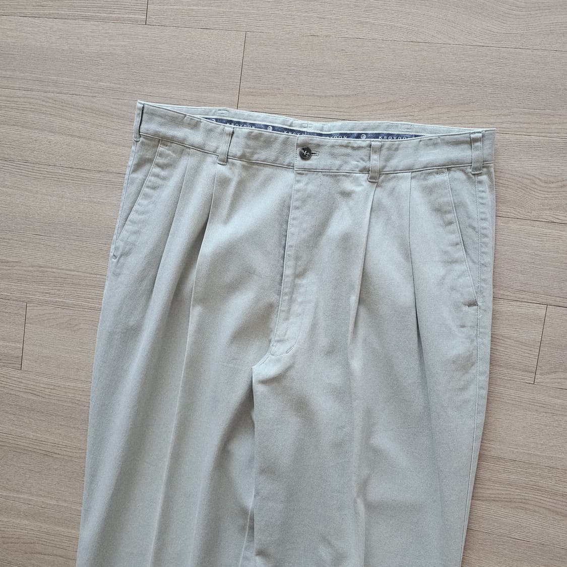 44 34 ) KROYDON 내츄럴 민트 와이드 슬랙스 일본 빈티지 상품이미지6