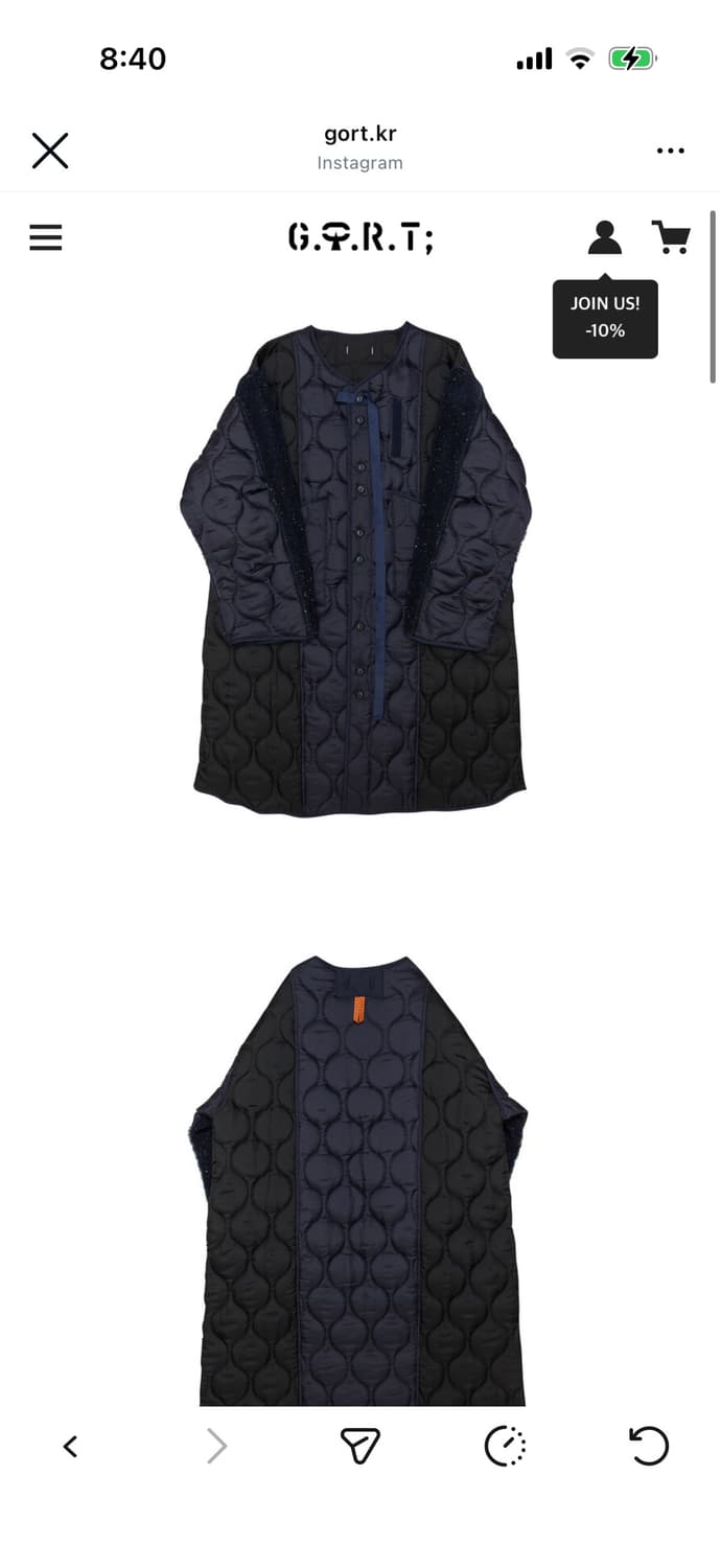 고트 패딩 롱 코트 네이비 상품이미지5