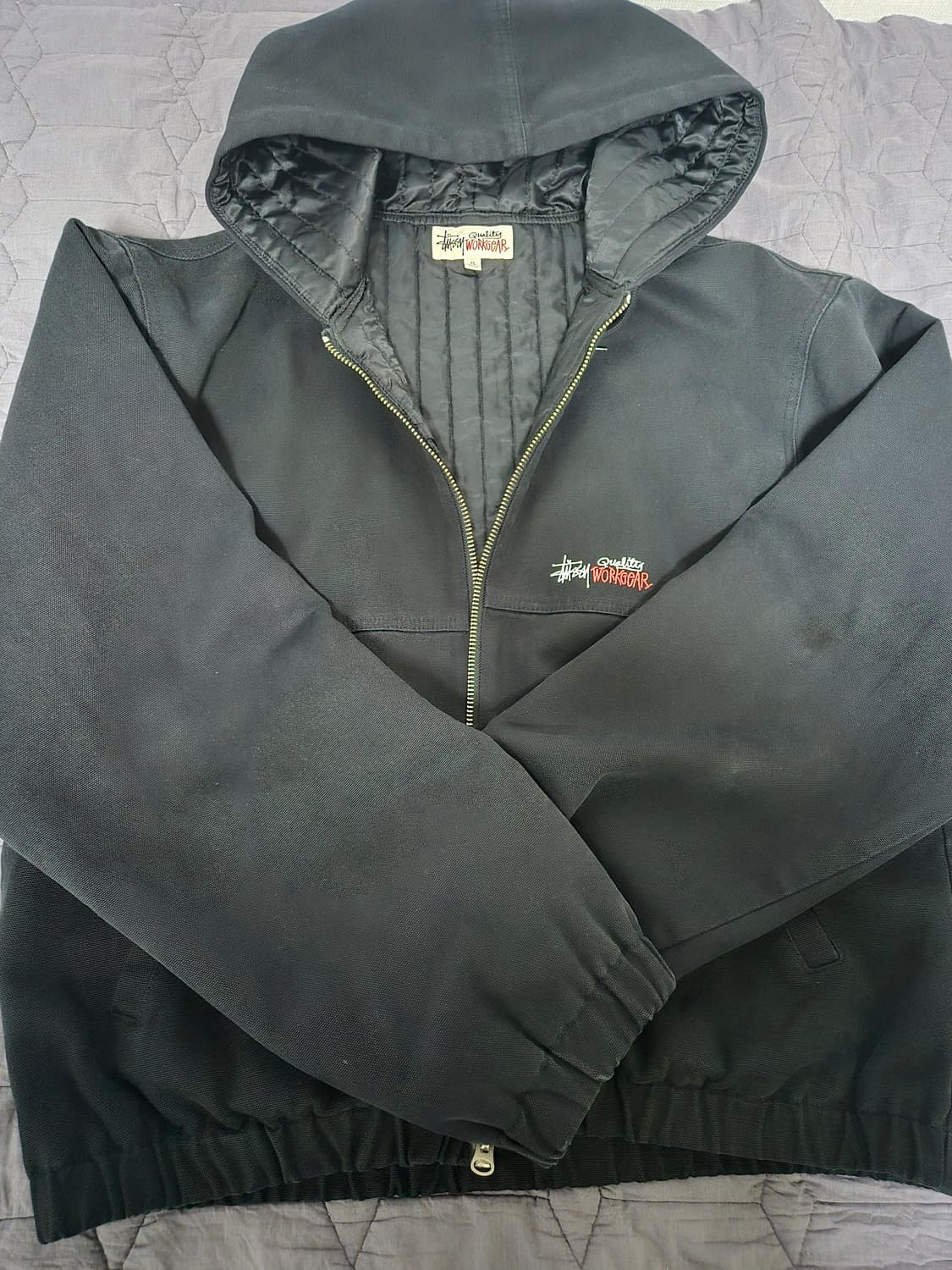 스투시 인슐레이티드 캔버스 워크 자켓 블랙 L 상품이미지1