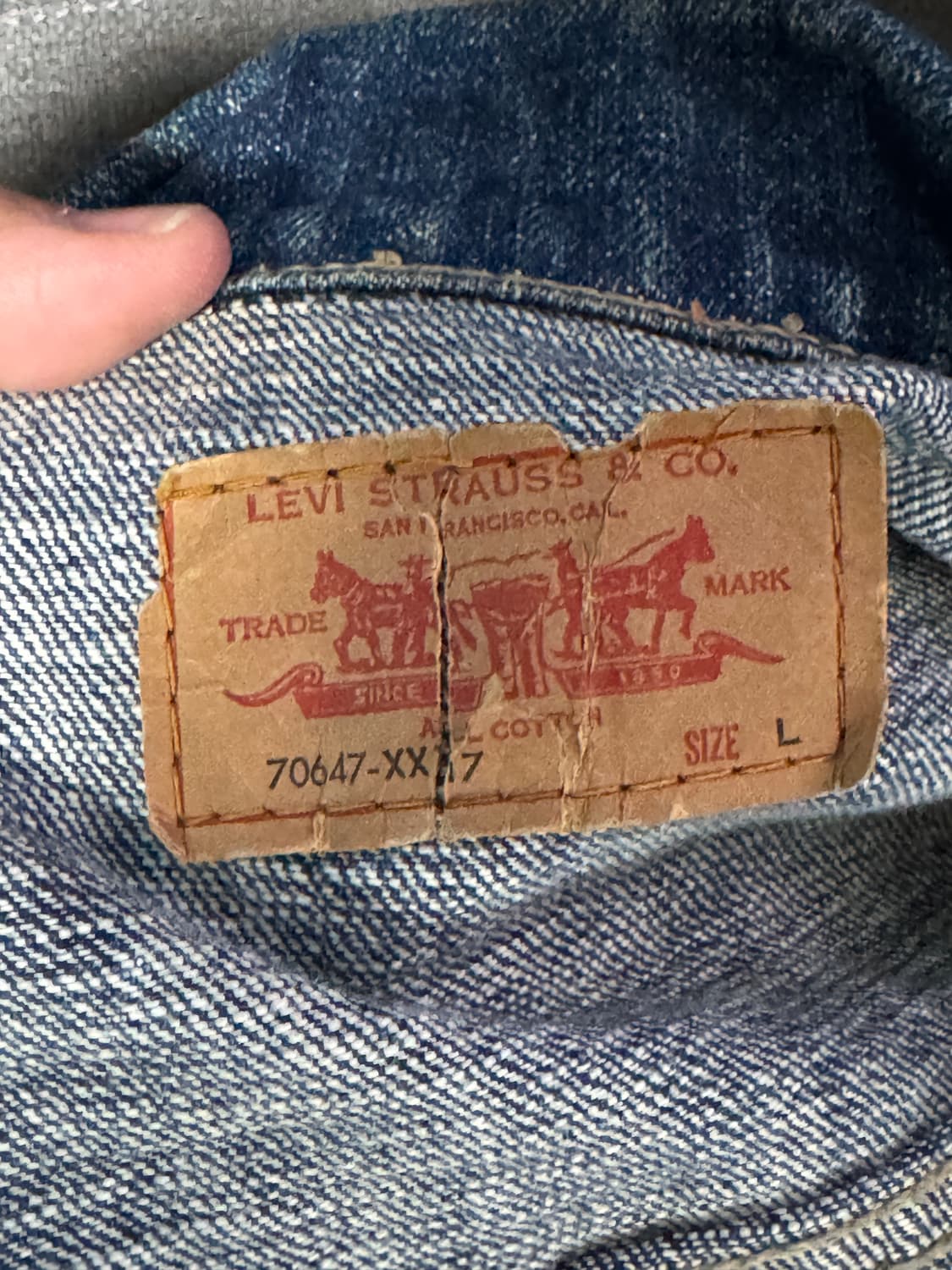[L]8~90s 리바이스 1세대 지쟌 데님자켓 팝니다 상품이미지3
