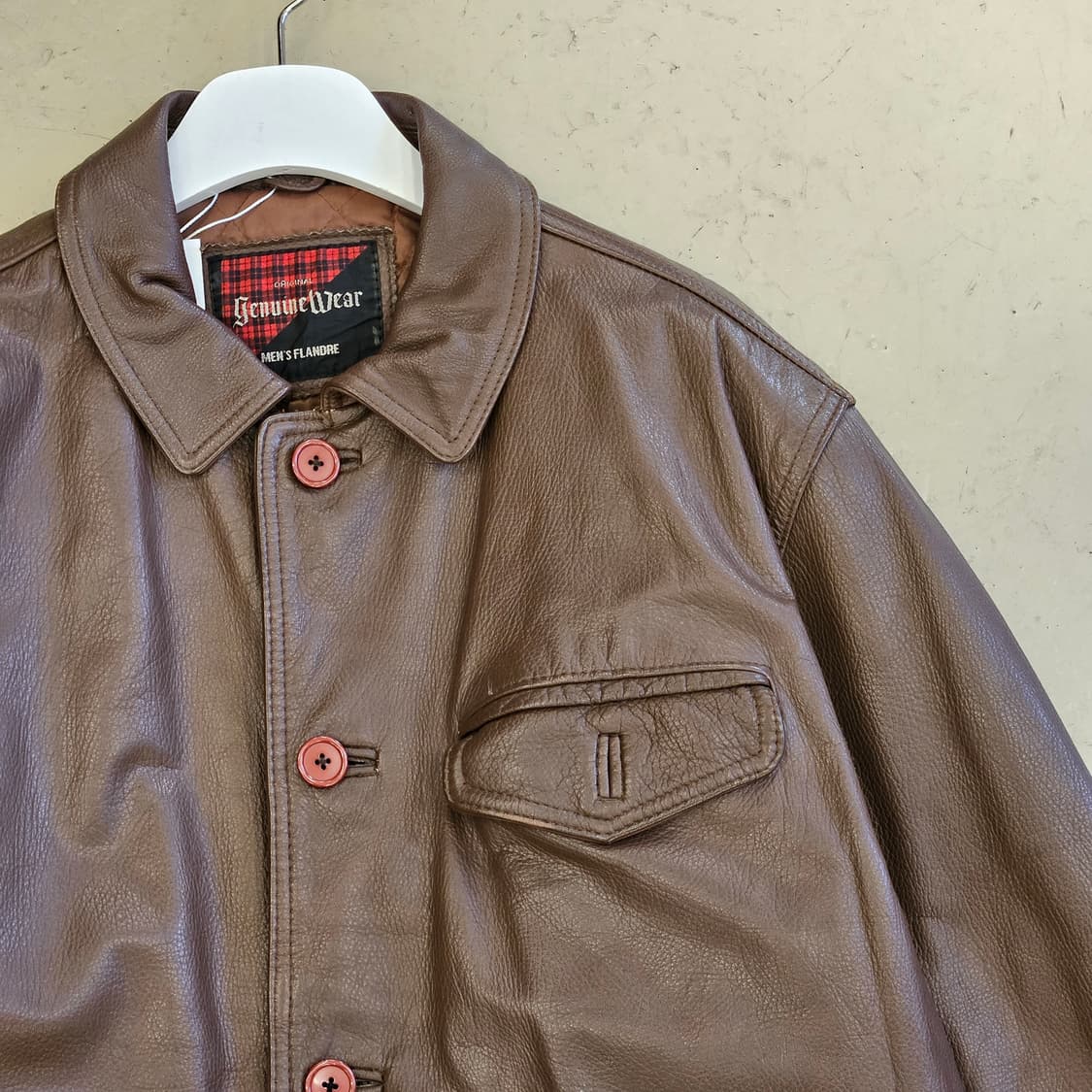 VINTAGE COW LEATHER 빈티지 소가죽 자켓 가죽자켓 L 상품이미지2