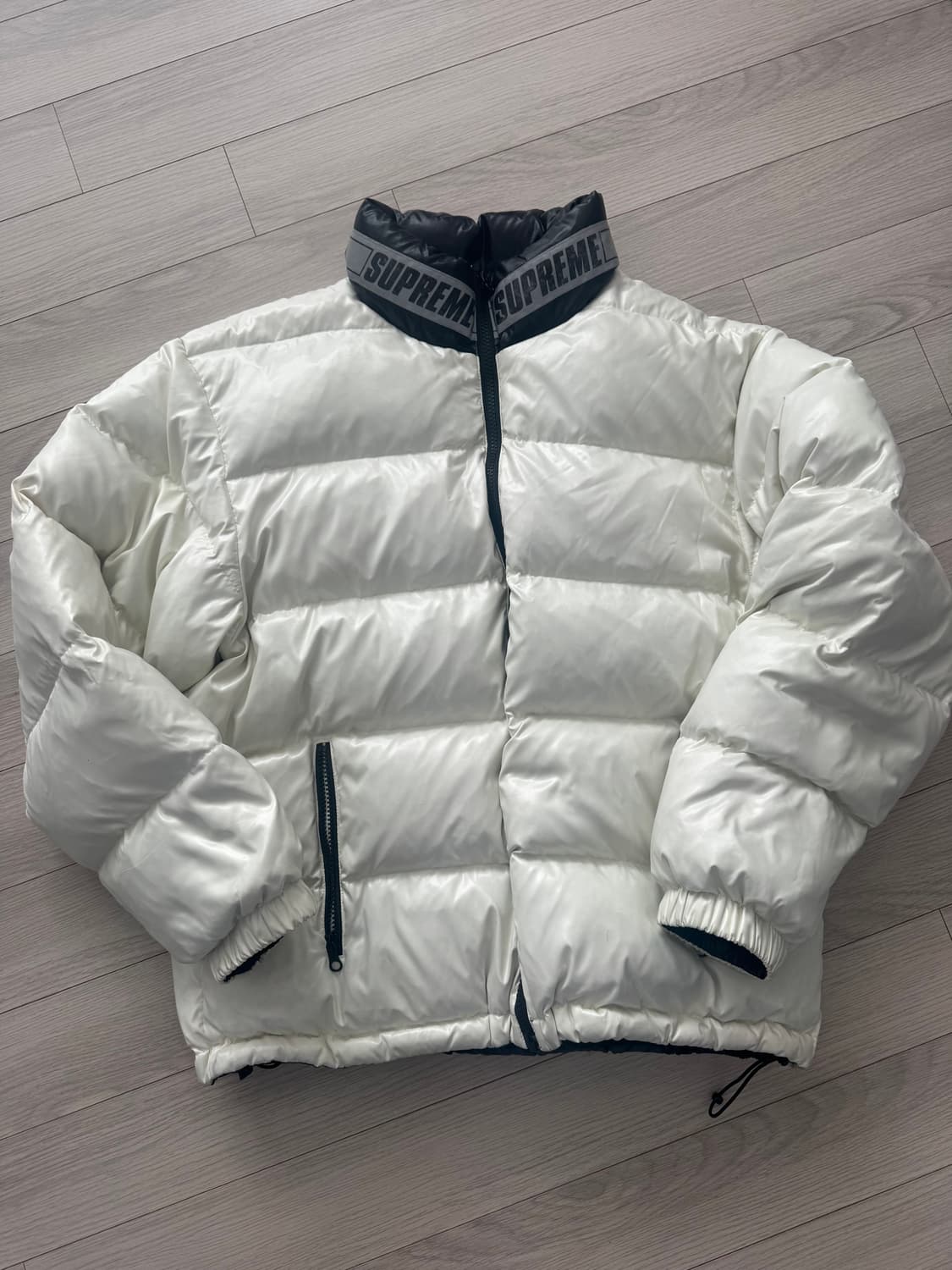 슈프림 블랙/화이트 리버시블 패딩 자켓 상품이미지5