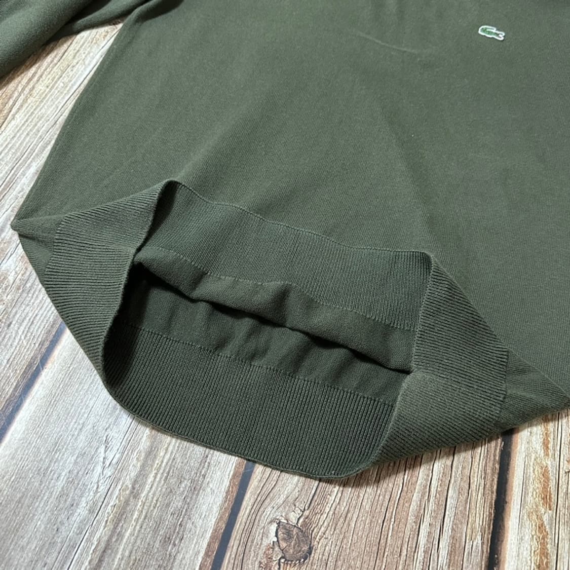 Lacoste 라코스테 코튼 하프 집업 니트 올리브색상 4사이즈 상품이미지9
