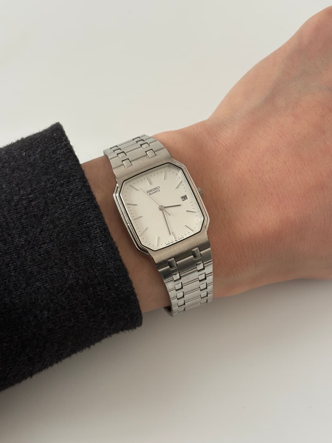 세이코 1980년대 실버 스퀘어 쿼츠 남성 상품이미지10