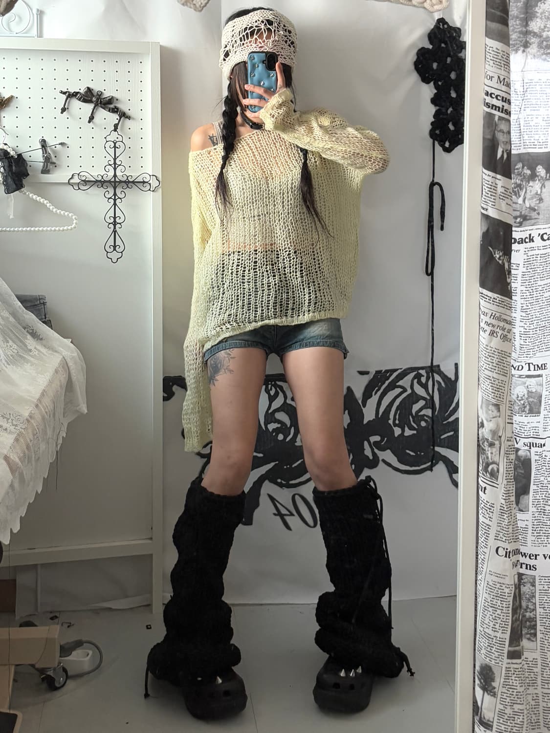 • Ivory crochet knitwear 상품이미지2