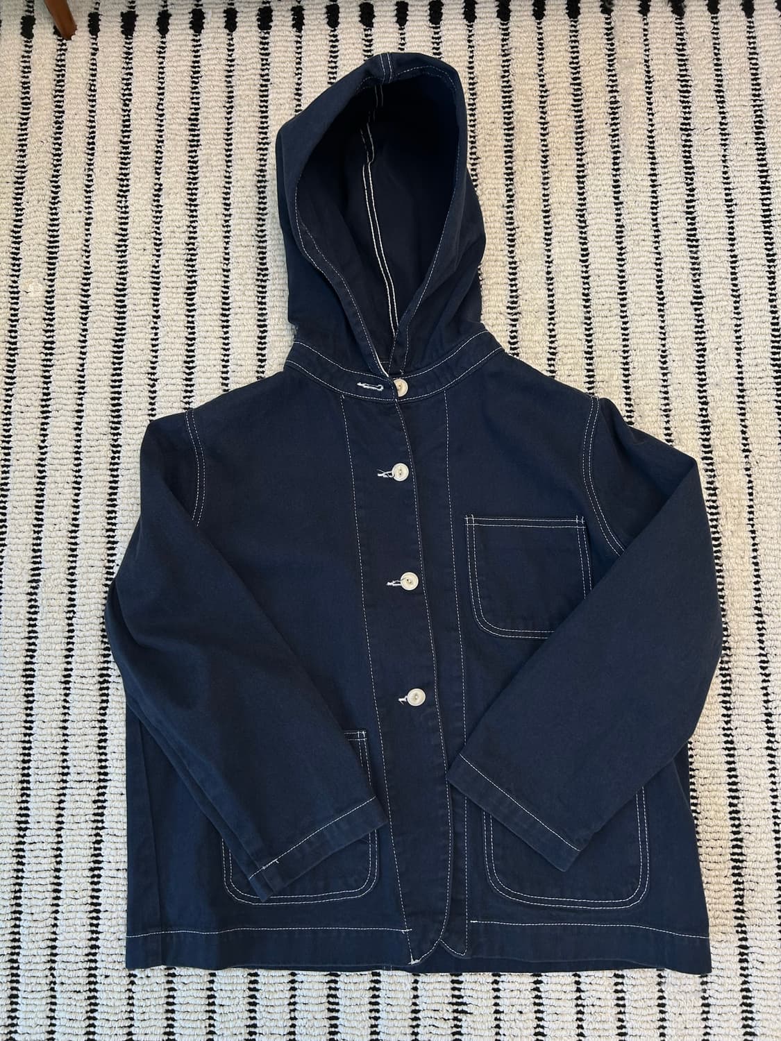 코튼 스티치 후드 자켓 상품이미지1