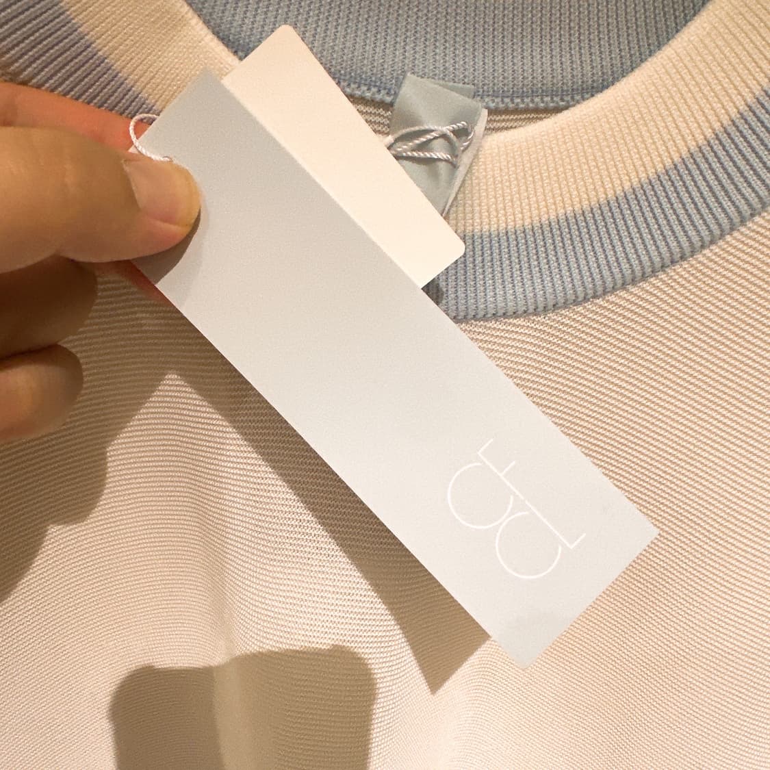 (정품/새상품) CFCL 남성 화이트 큐프로 가터 크루넥 티셔츠 상품이미지3