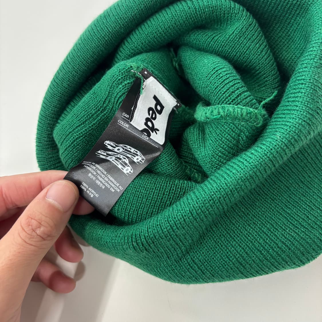 Peaches. 'Oval Logo' 니트 비니 (Green) 상품이미지3