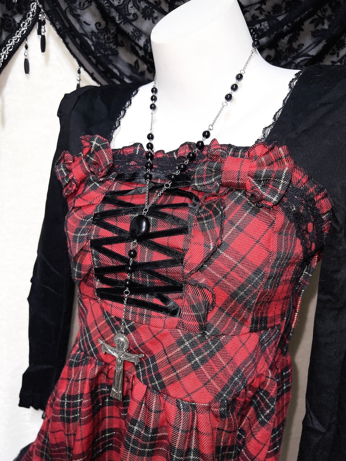 트랄라라 캐캐체 세라 아무 타탄체크 원피스 고스펑크 고딕로리타 갸루  상품이미지6