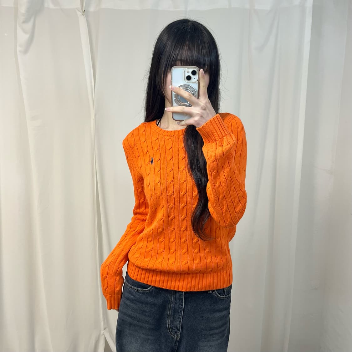 Polo Ralph Lauren orange cable knit 상품이미지1