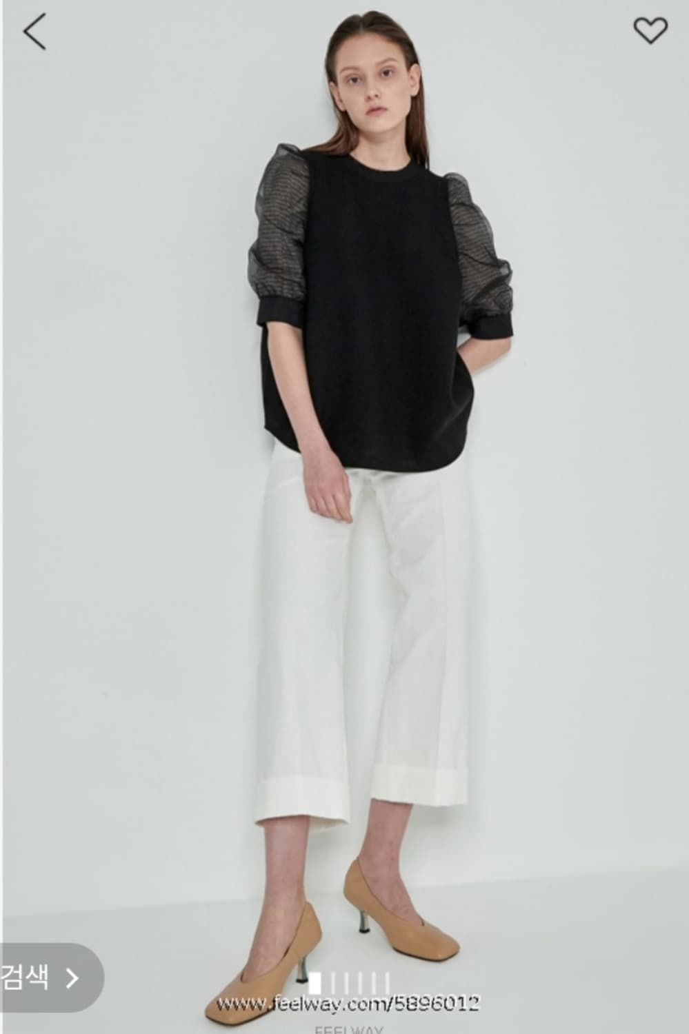 한섬시스템(SYSTEM) 벌룬 소매 니트 탑 상품이미지1