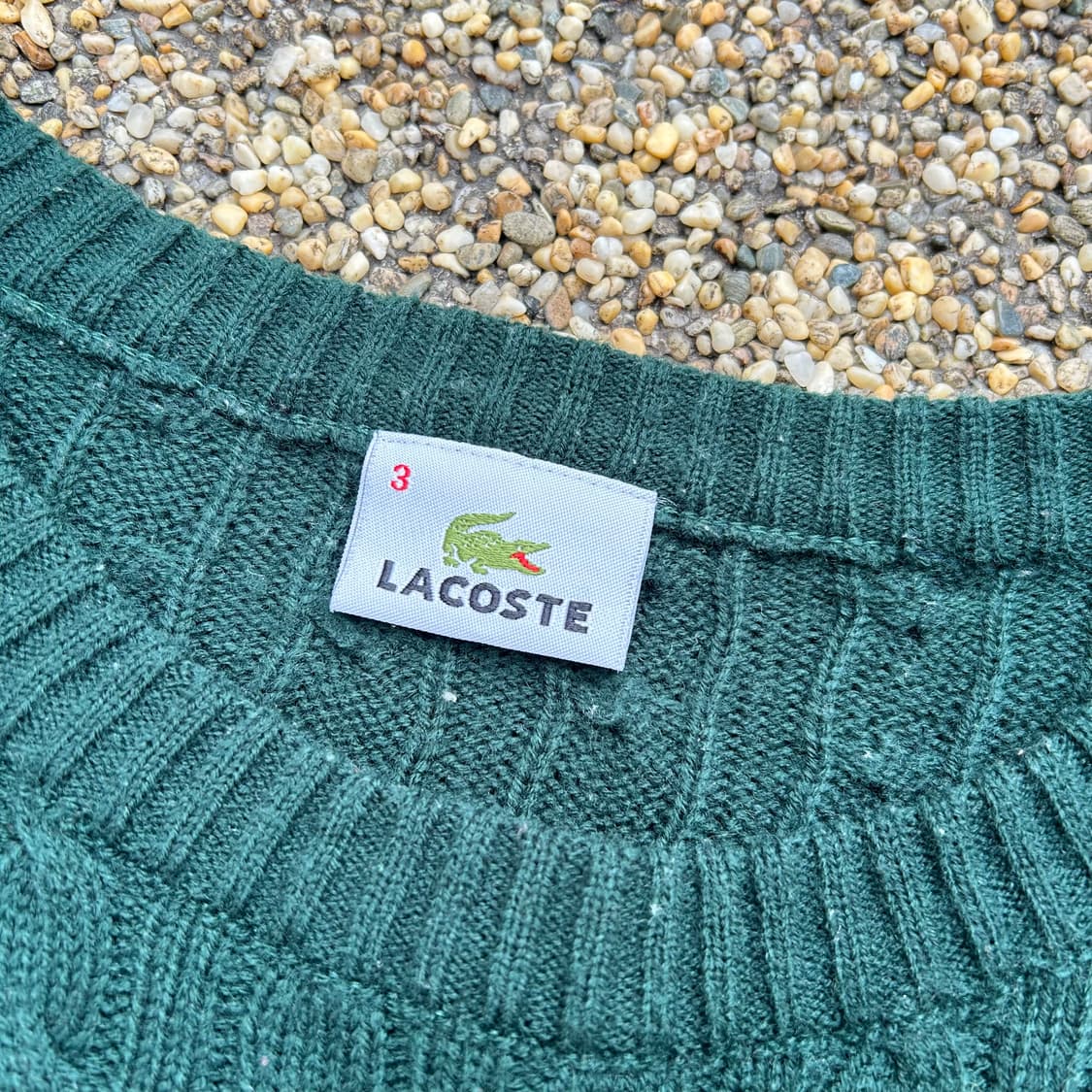 라코스테 그린 크루넥 케이블 니트 상품이미지5