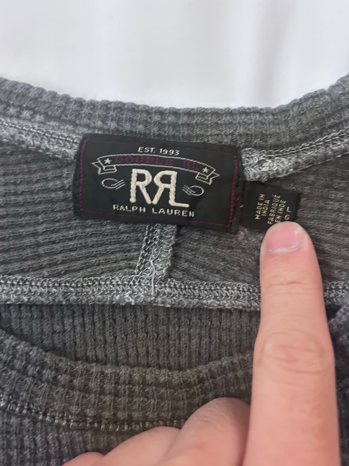 RRL 와플 써멀 티셔츠 그레이 L 상품이미지3