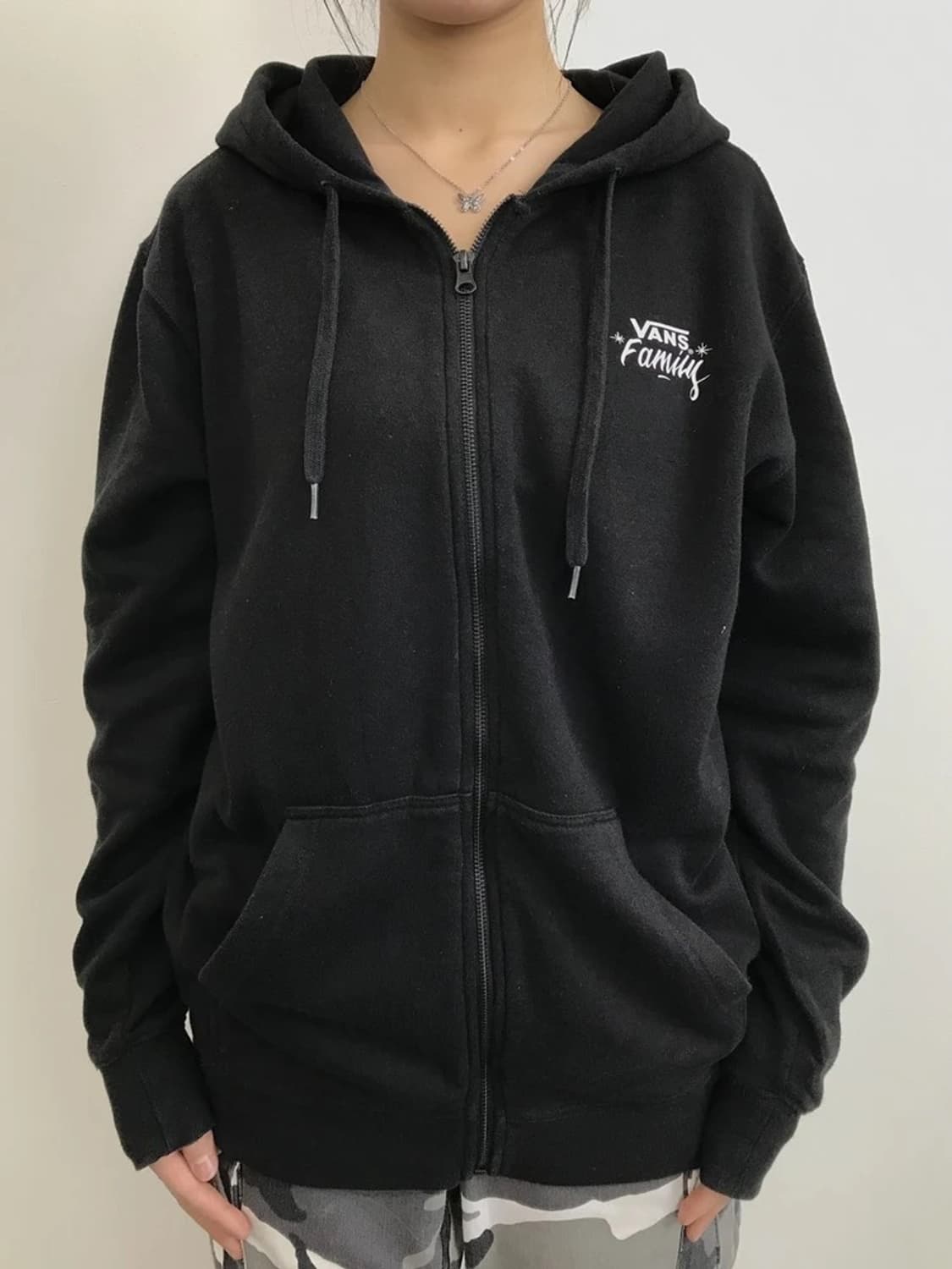 Vans Black Zip Hoodie Back Print 상품이미지4