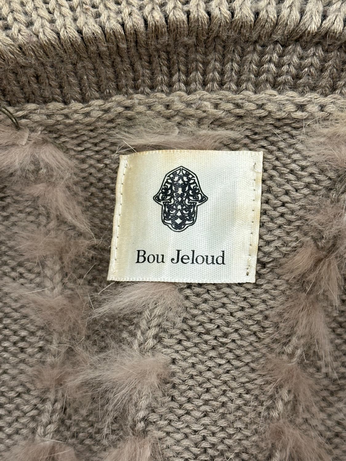 OS)Bou Jeloud 래빗 퍼 트리밍 니트 베스트 상품이미지3