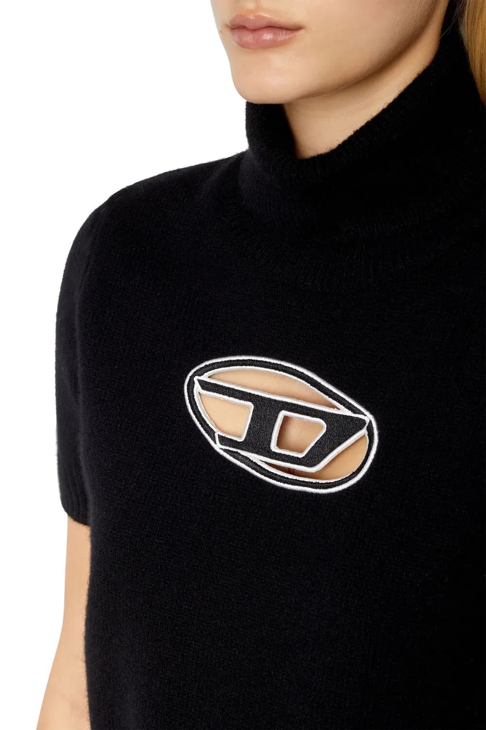 디젤 마가렛 컷아웃 로고 반팔 니트 블랙 S 미개봉 새제품 상품이미지4