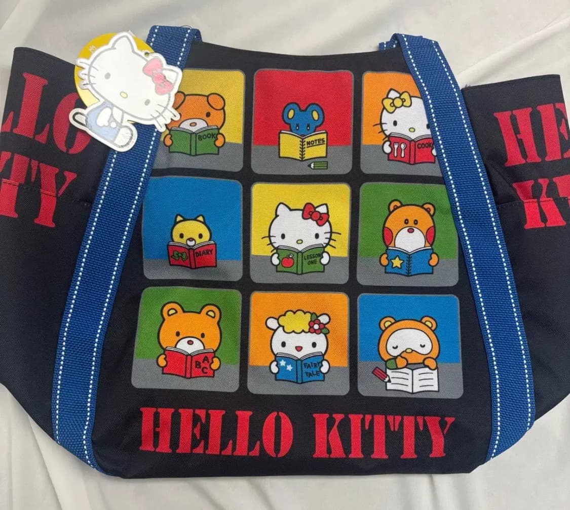 헬로키티 대용량 벌룬 토트백 가방 블랙 독서 디자인 해외 여행용가방 상품이미지1