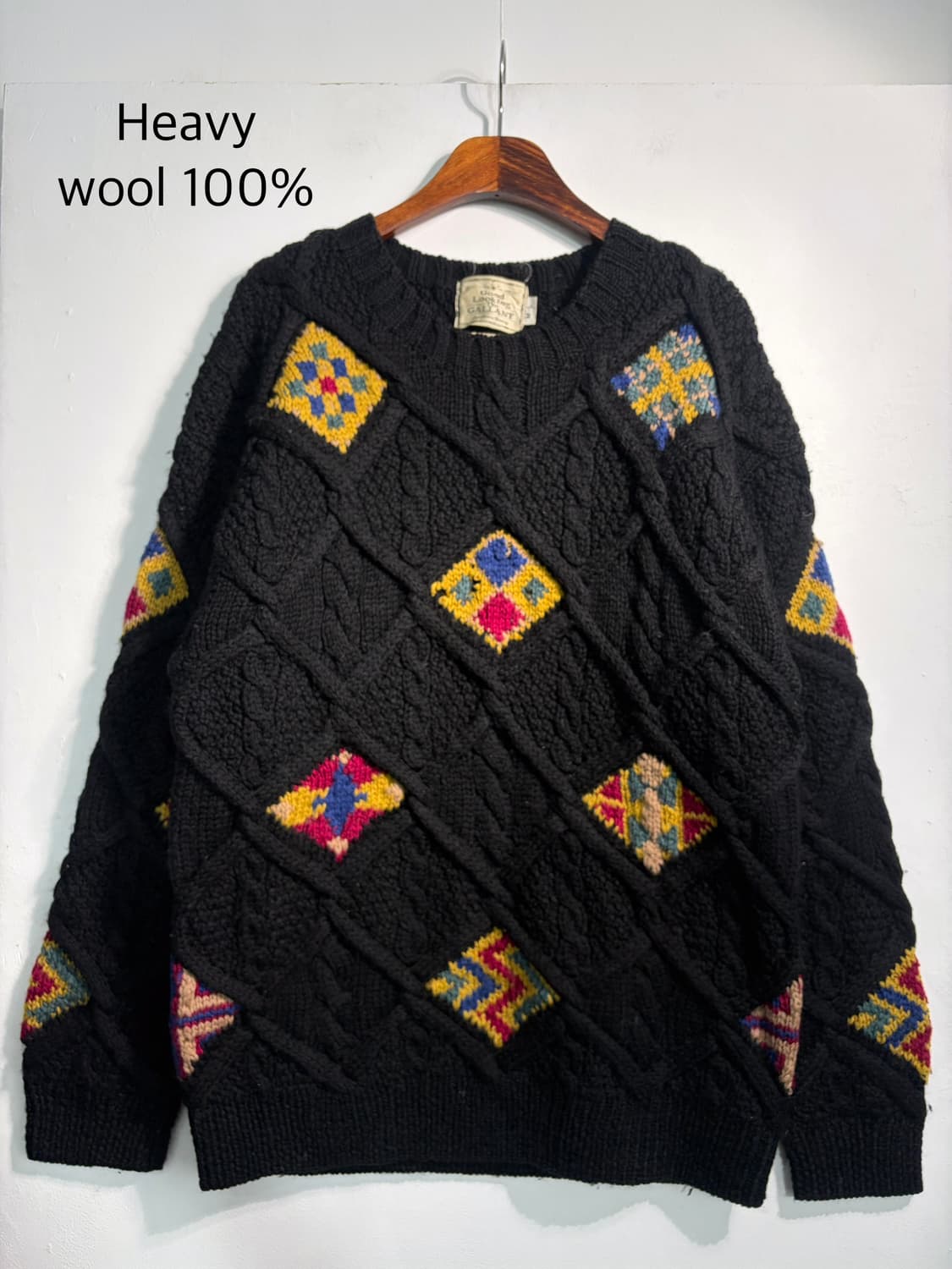 [L~XL] 헤비울 100% 자수 핸드니트 상품이미지1