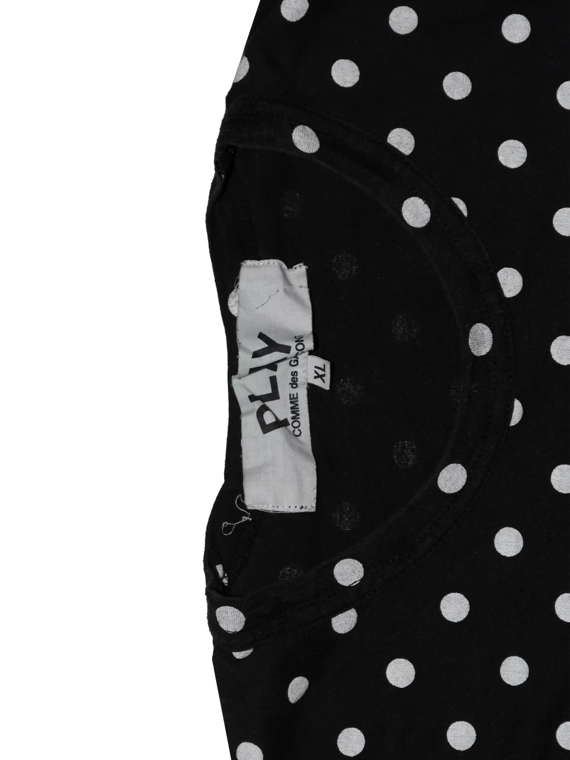 꼼데가르송 도트 긴팔 티셔츠 블랙 상품이미지3