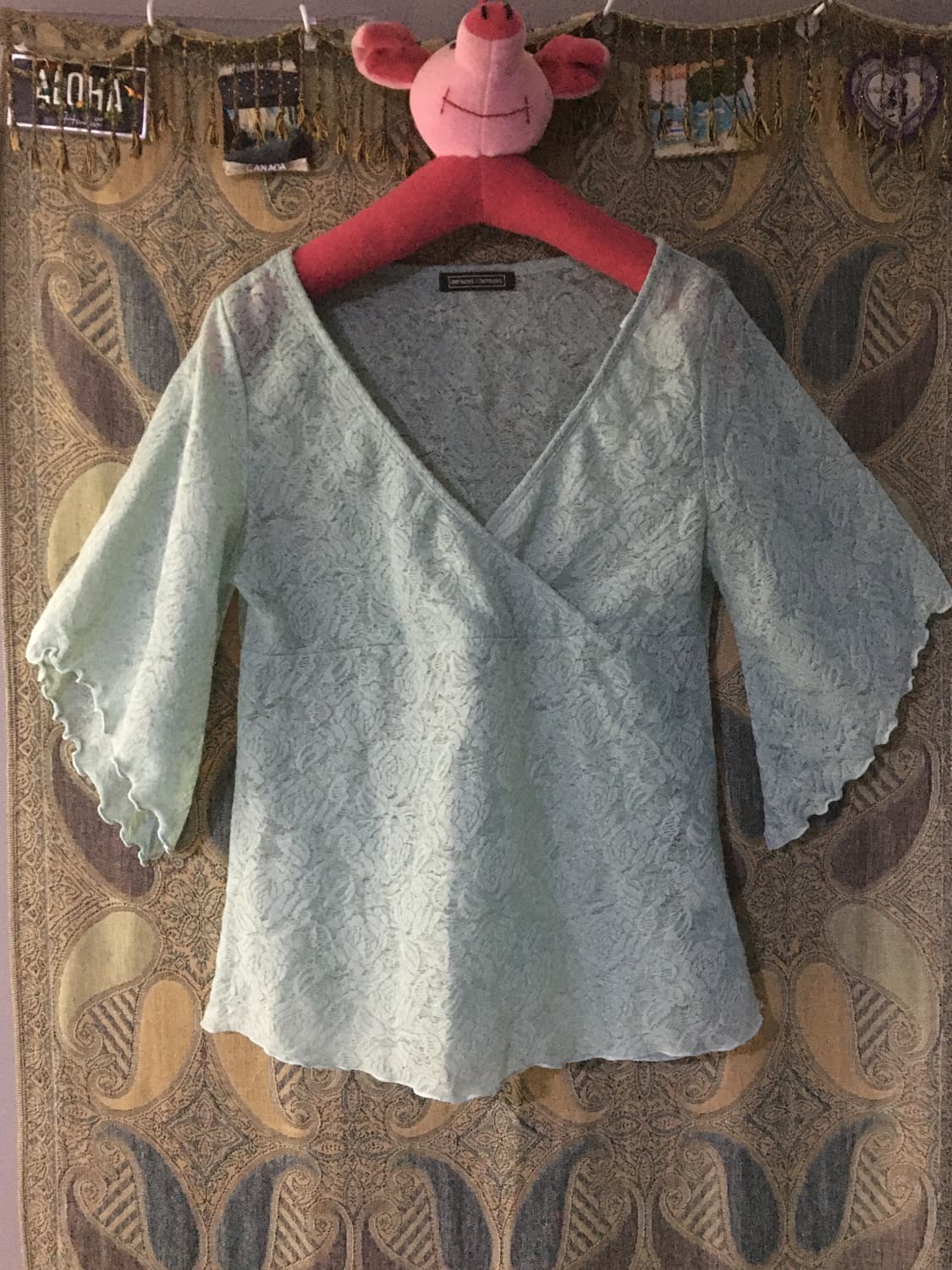 Mint rose lace 3/4 tee 상품이미지1
