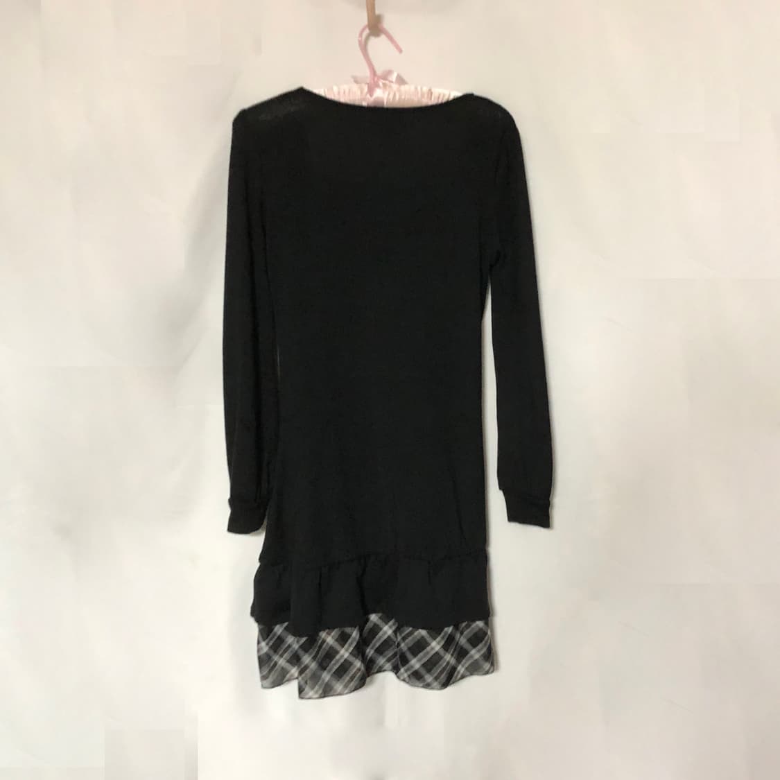 체크 리본 로걀 니트 원피스 상품이미지9