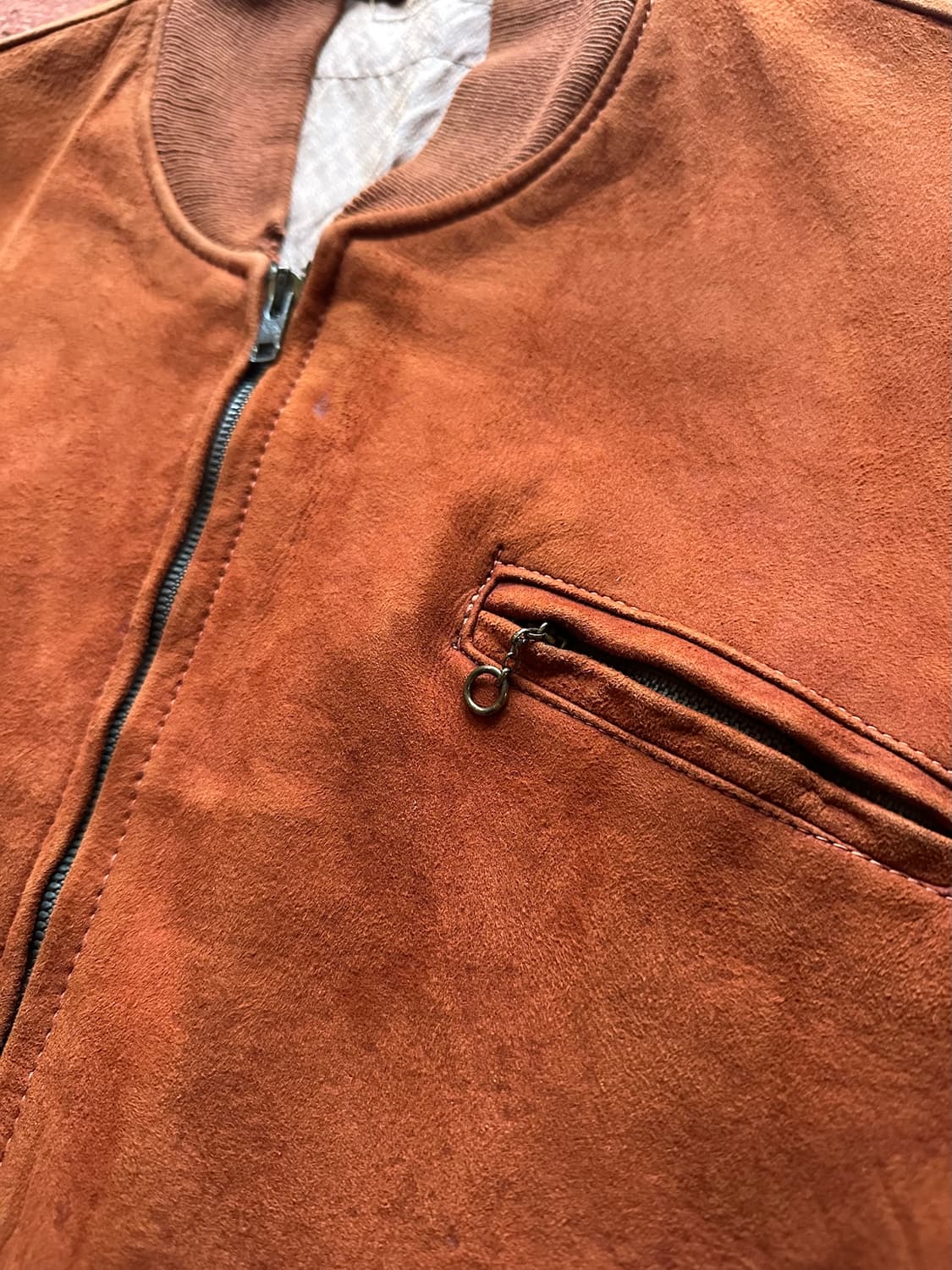 50s USA 빈티지 디어스킨 봄버 스웨이드 레더 자켓 상품이미지4