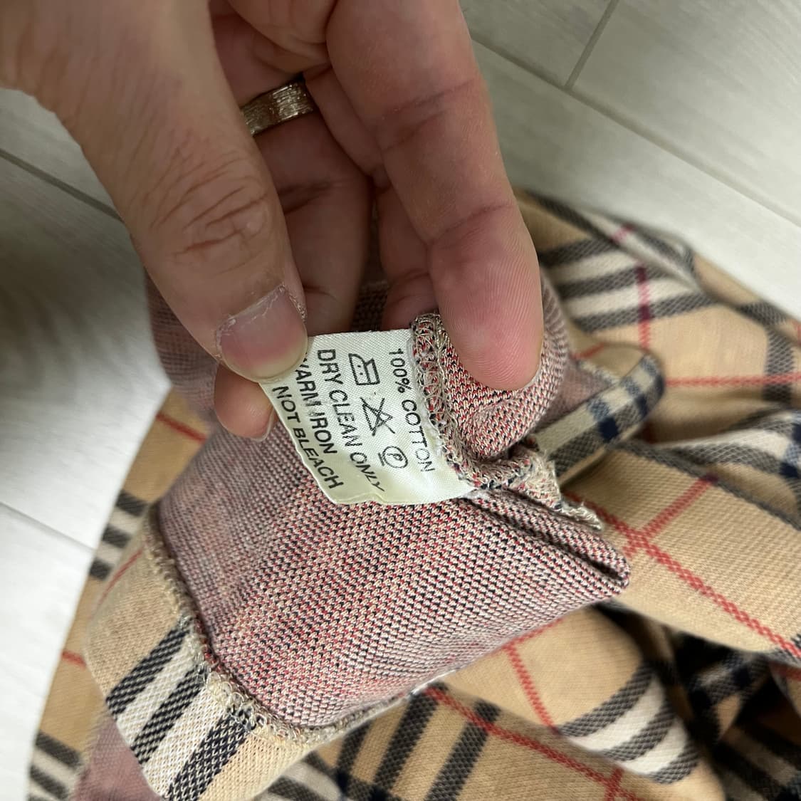 [정품]버버리 노바 체크 긴팔 폴로 셔츠 L 상품이미지8