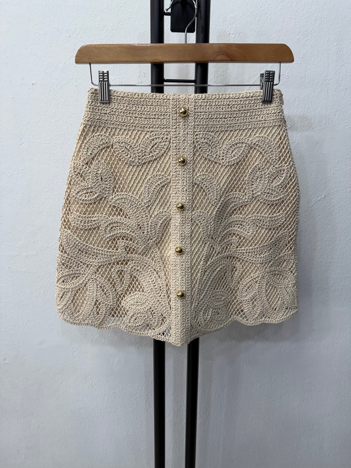 정품) 마쥬 아이보리색 크로셰 뜨개 스커트 36 상품이미지1