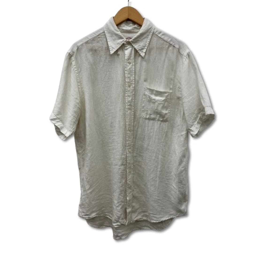 브룩스 브라더스 화이트 리넨 반팔 셔츠 상품이미지1