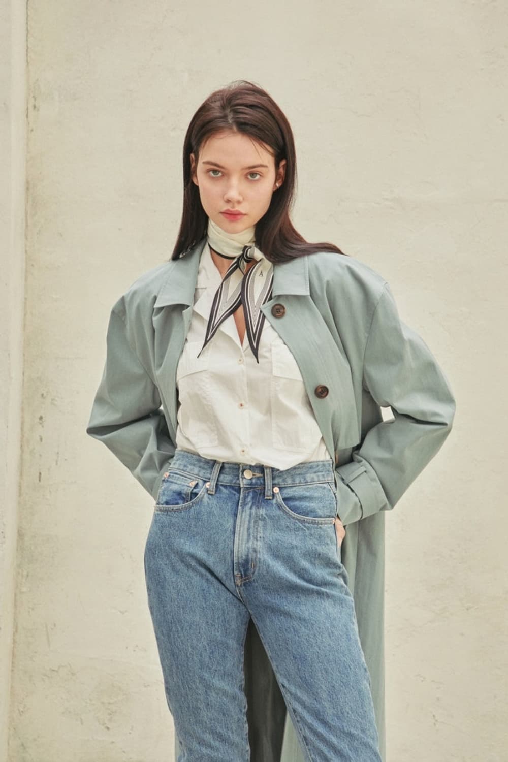 아비에무아 터쿼이즈 트렌치코트 상품이미지5